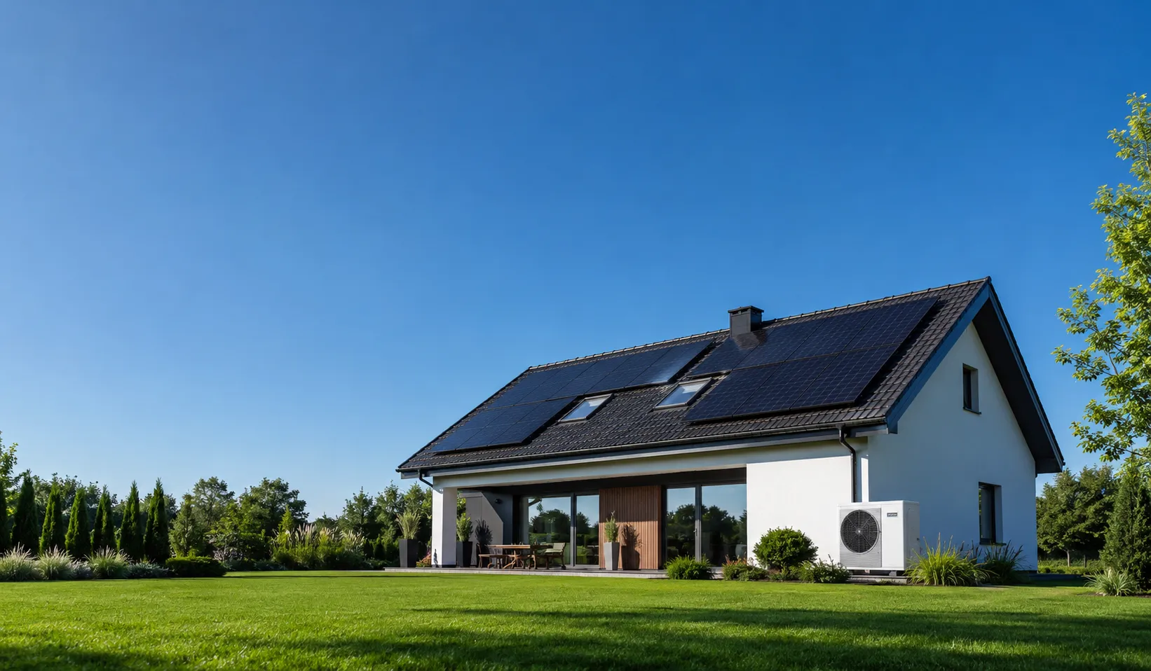 Dom jednorodzinny z fotowoltaiką, pompą ciepła i magazynem energii
